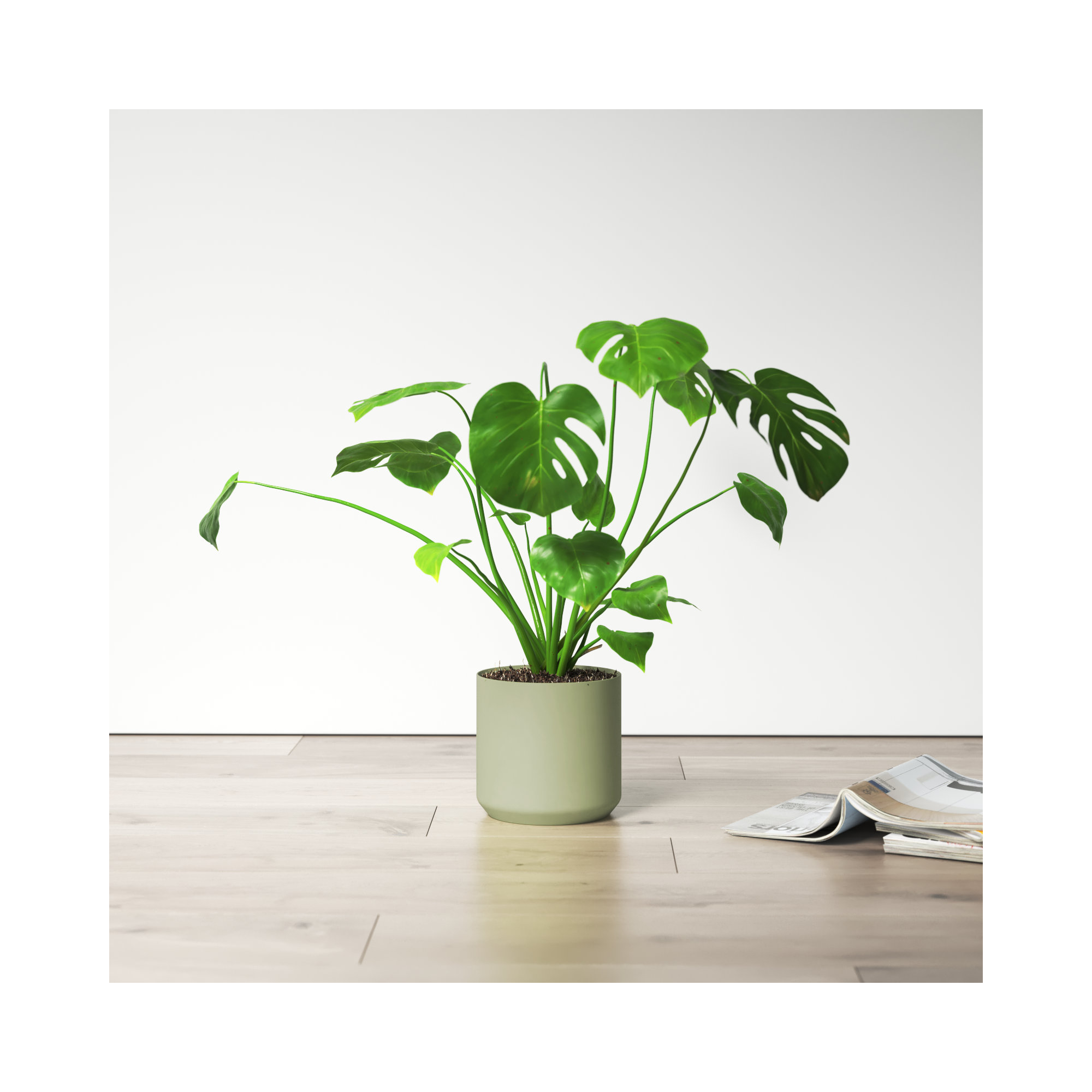Parsons Handmade Ceramic Pot Planter, Green, 2" H x 2.5" W x 2.5" D
