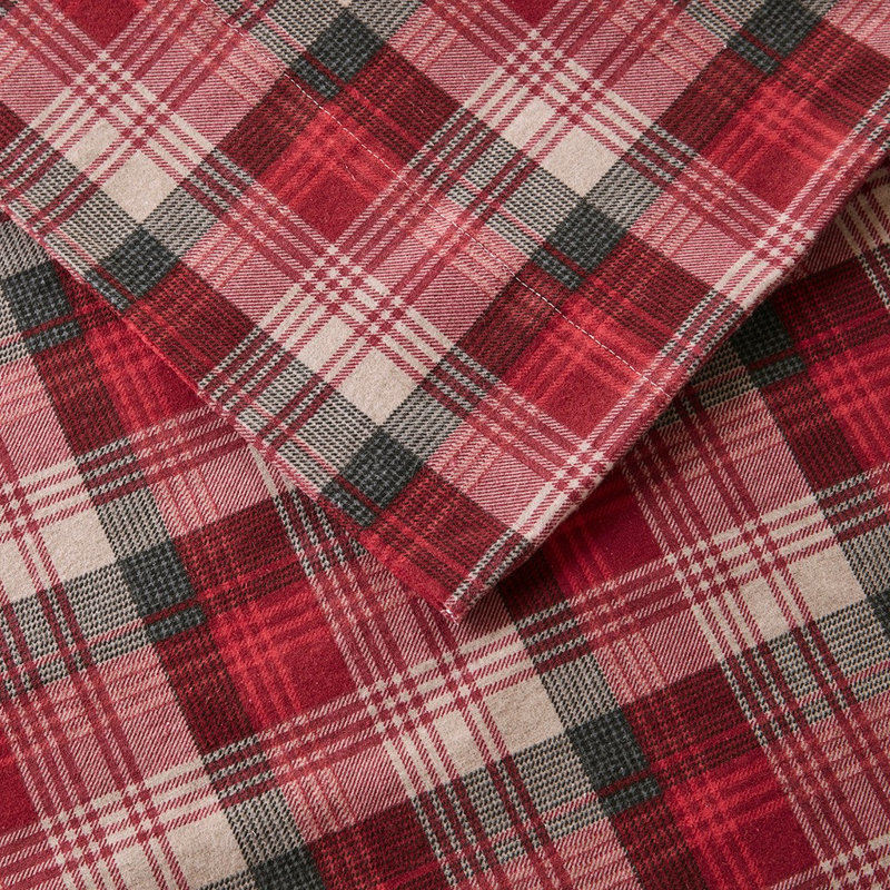 Ensemble de draps Gracie Mills Kayce, Carreaux rouges, Ensemble literie pour lit simple