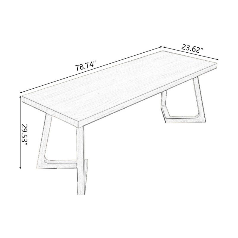 Bureaux rectangulaires en bois massif brun, H 29,53 po x l 78,74 po x P 23,62 po