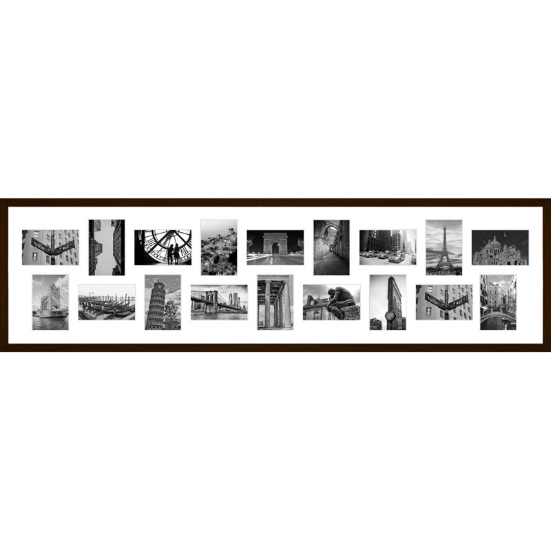 Kuwan Wood Collage Frame, Dark Brown, 9cm  x 13 cm