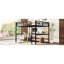 Grand lit mezzanine en métal peu encombrant avec éclairage à DEL et prise de courant, bureau livré pour une activité de production, éclairage intelligent à prise de courant noire avec garde-corps, création de zones de repos pour le travail personnel,