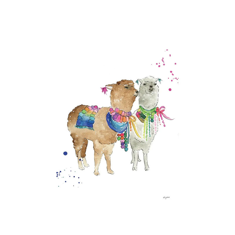 Drama Llama 1 Piece Wrapped Canvas Painting, 101.6 cm H x 66.04 cm W x 1.91 cm D
