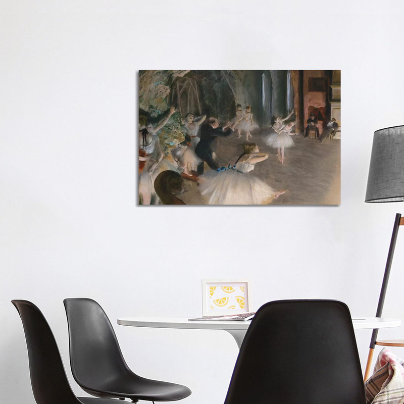 The Rehearsal Onstage, C.1874 by Edgar Degas - Wrapped Canvas Painting, 101.6 cm H x 66.04 cm W x 3.175 cm D