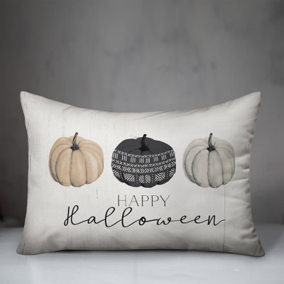  Happy Halloween Pumpkins Rectangular Pillow Cover & Insert