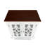 Élégant coffre d'appoint en bois massif avec porte miroir et tablette intérieure, couleur brun / blanc, pour armoire de salon, idéal