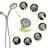 7 Brushed Nickel Hand Shower - Enjoy Various Modes 4.7-inch Head, Stainless Steel Hose, Angle Adjustable Holder With 7 Functions 4.7" Gel Nozzle 59" For Luxury Showering Experience-118752300