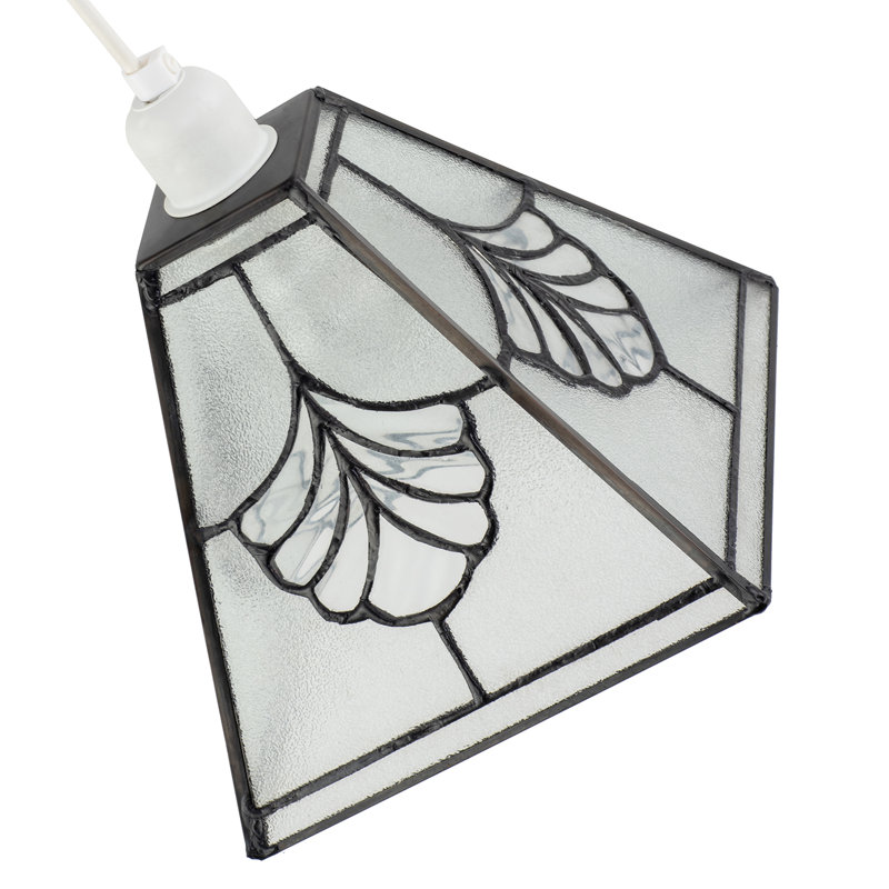 20cm H Glass Square Pendant Shade ( No Direct Attachment Method ) in White