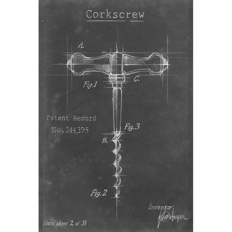 Corkscrew Diagram II by Ethan Harper - Wrapped Canvas Print, 76cm H x 51cm W x 3.8cm D