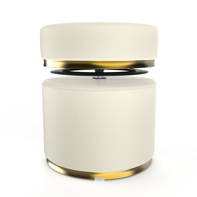 Tabouret de coiffeuse pivotant à hauteur réglable Macady, Blanc