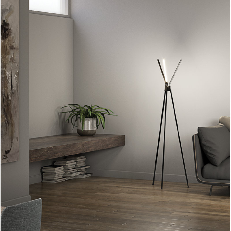 Lampe trépied del 64,13 po Perkin, Noir