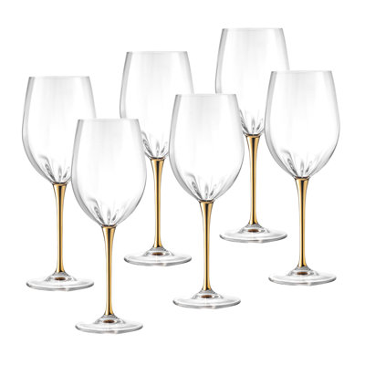 Verre à pied - verre à vin rouge - verre cristal - verre à eau - tige noire audacieuse - verres à pied - ensemble de 6 verres à pied - 18 oz - Par Majestic Cadeaux Inc. - Fabriqué en Europe