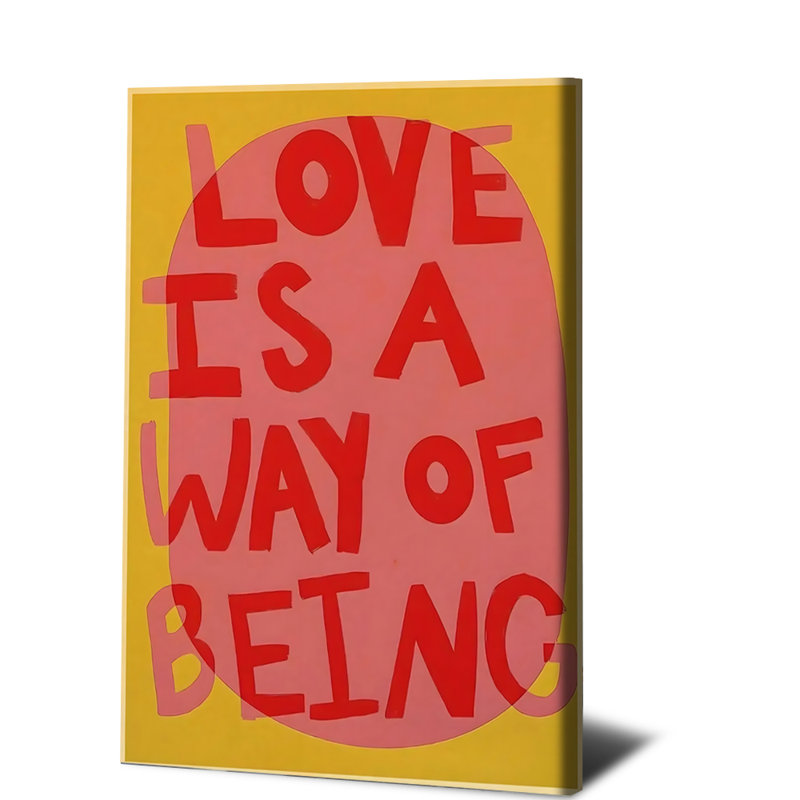 1PC, art mural, affiches encadrées, Love Is A Way of Being, H 12 po x l 18 po
