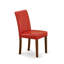 L'ensemble de table de salle à manger 3 pièces comprend une table de cuisine ronde avec piédestal et 2 chaises Parsons en simili cuir rouge Firebrick, 42 x 42 pouces, acajou-589976468-655403511-655403510