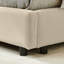 Structure de lit double de style Mid-Century en velours beige recouverte d'un siège stable pour la chambre à coucher et le salon