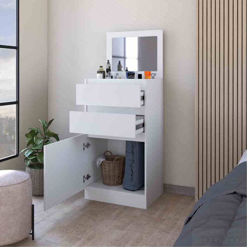 Commode Asturias, boîte à bijoux, finition blanche, Blanc