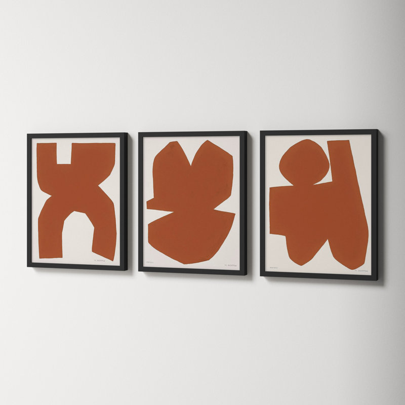 Terra Cotta. Set Of 3 by Michael Kempen, Black, 20'' H x 16'' W