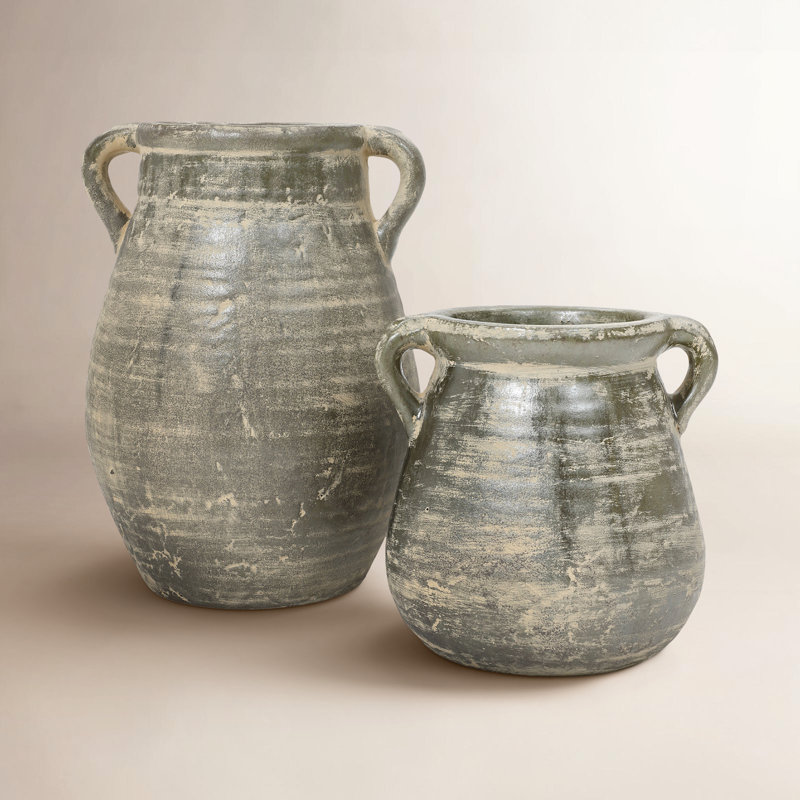 Ensemble de 2 vases rustiques en terre cuite Malmo Marycarol