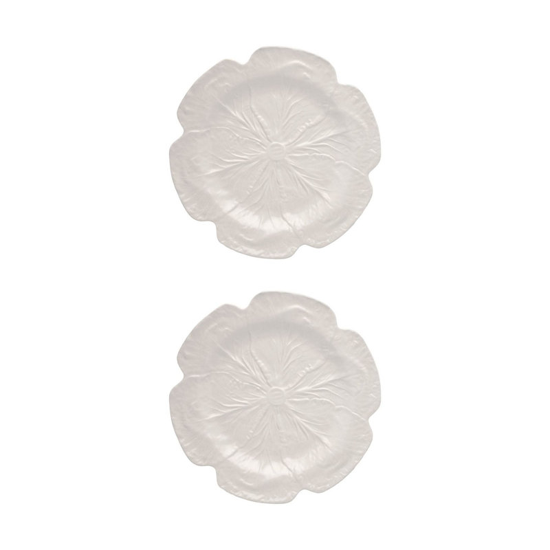 Set of 4 Cabbage Chargers, White