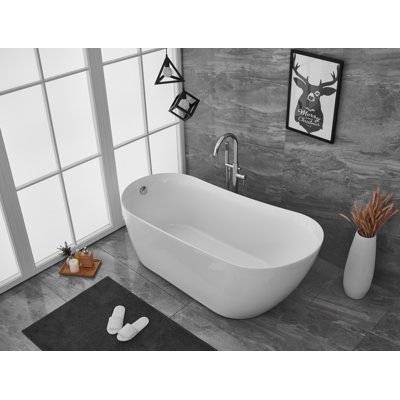 Jakeena 70'' x 31.5'' Soaking Acrylic Bathtub