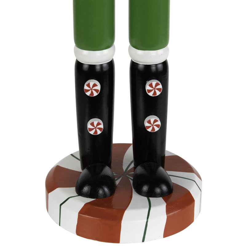 Peppermint Candy Nutcracker Christmas Figure - 15" - Red And Green