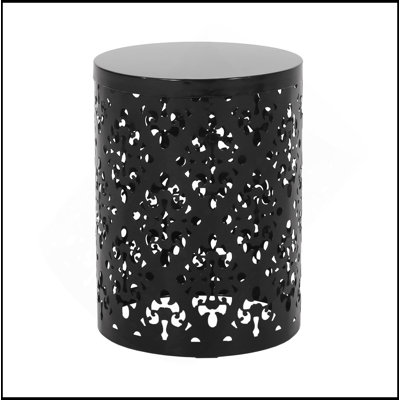 Faliha Powder-Coated Iron Cut Round Side Table