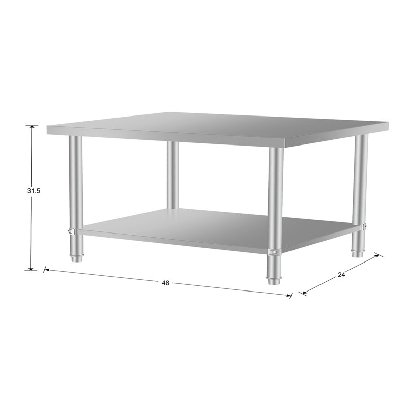 Commercial Work Table, 32" H x 48" W x 24" D