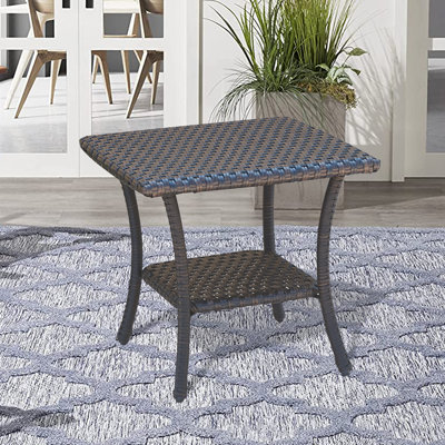 Highfield Square Polyethylene (PE) Wicker Outdoor Side Table