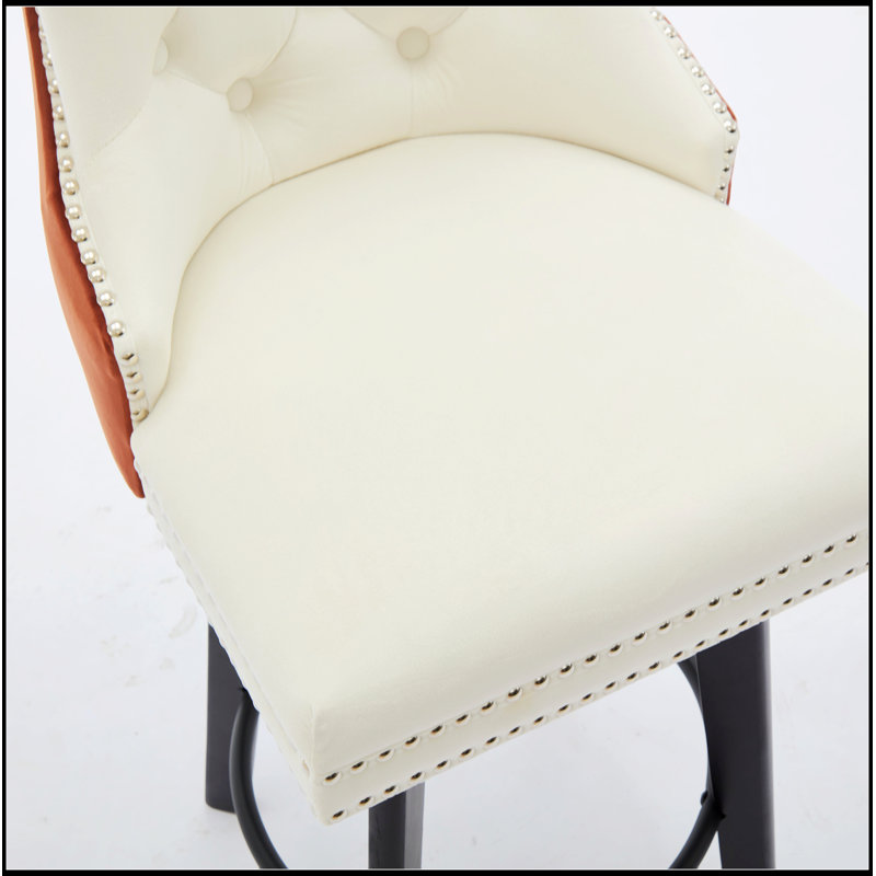Button Tufted Bar Stools