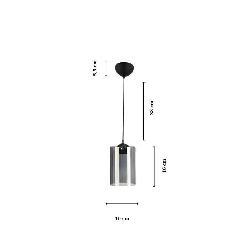 Élégant lustre avec corps Isinglass, 23,6 x 6,3 pouces | Diamètre du capuchon: 3,9 po, hauteur: 6,3 po | Douille E27 de 40 W maximum (ampoule non incluse) | Éclairage élégant pour la maison et le bureau, classé IP21
