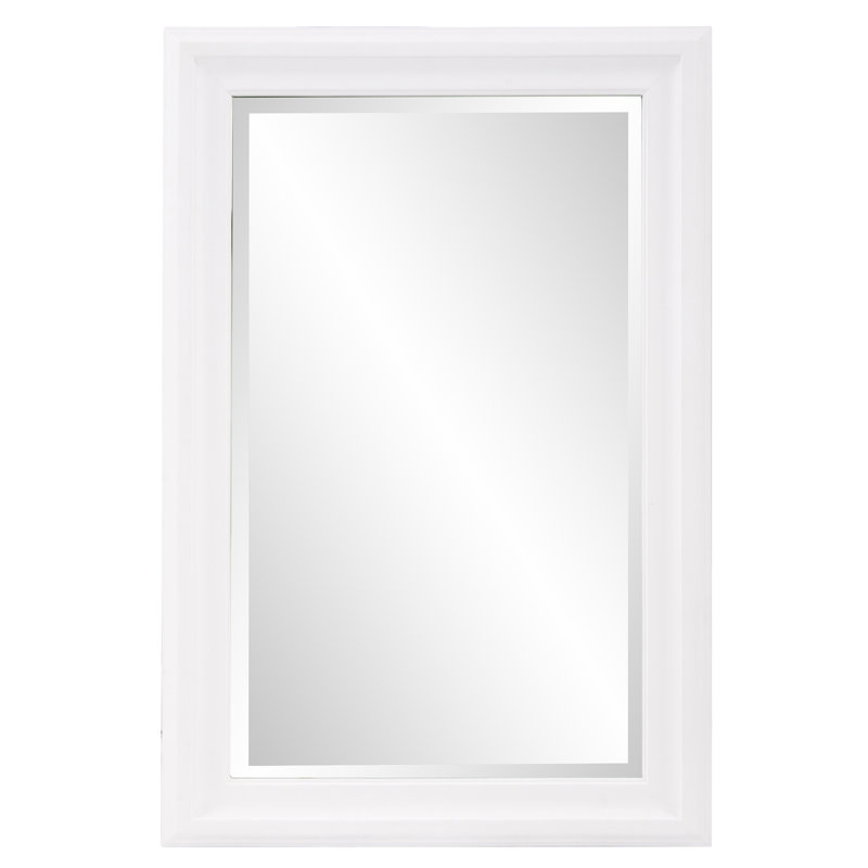 Mora Solid Wood Rectangle Mirror, White