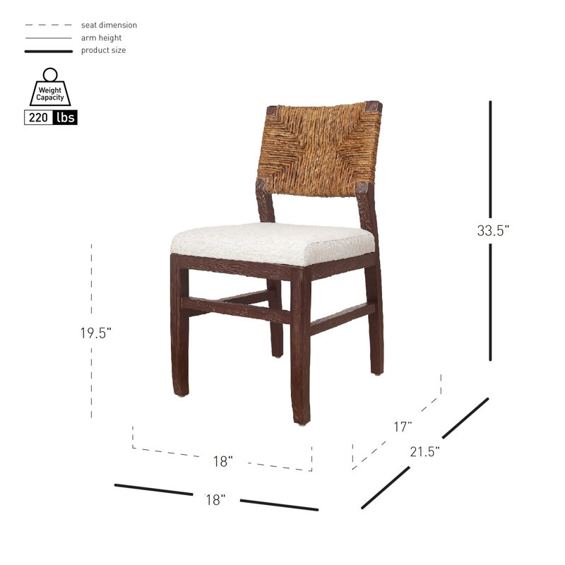 Sasha 18.5'' H Upholstered Mahogany Side Chair