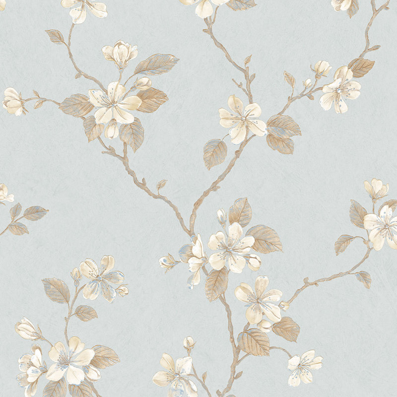 Moffitt 10m x 53cm Textured Satin Roll, Cream/ Blue