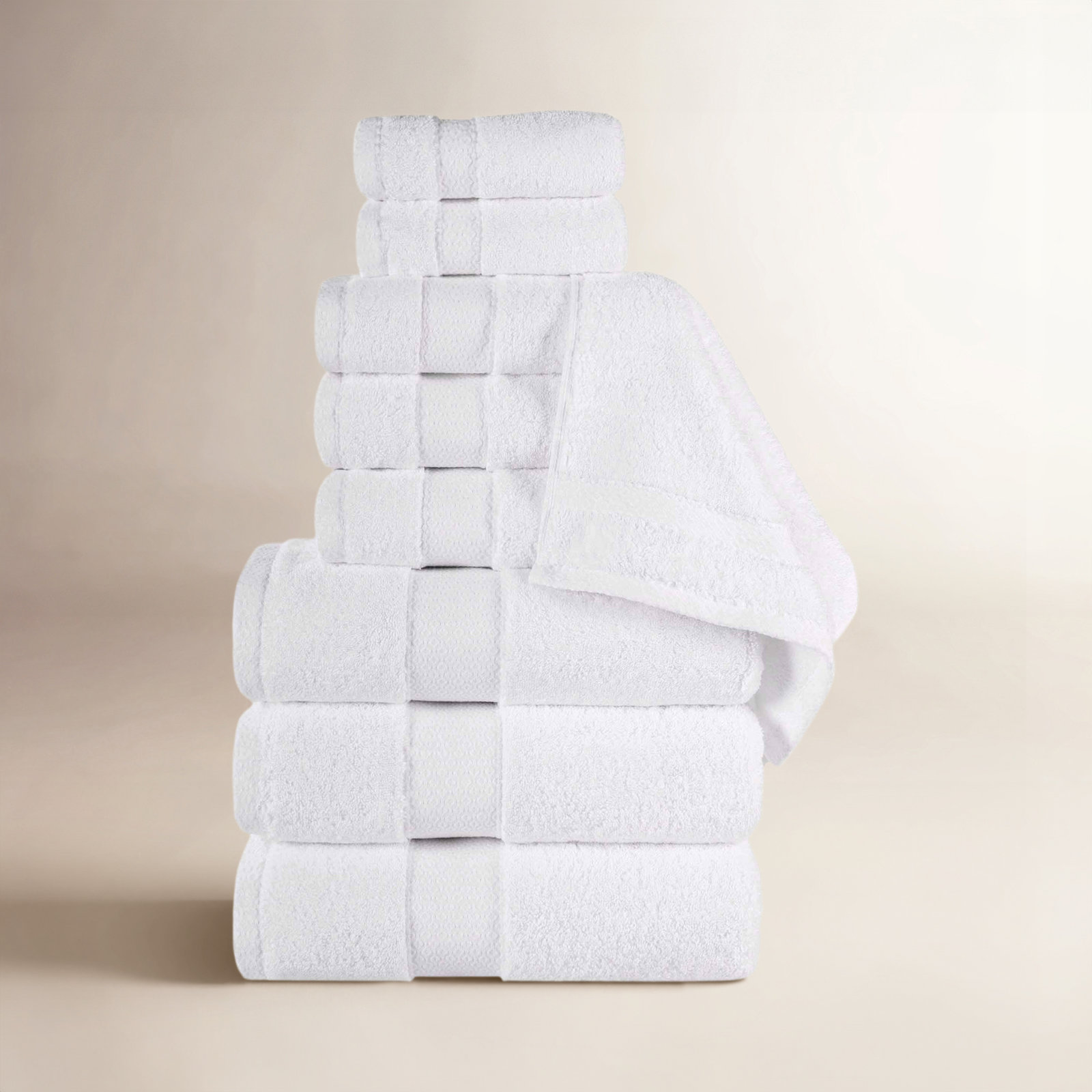 Niles 9-Piece Giza Cotton Towel Set, White