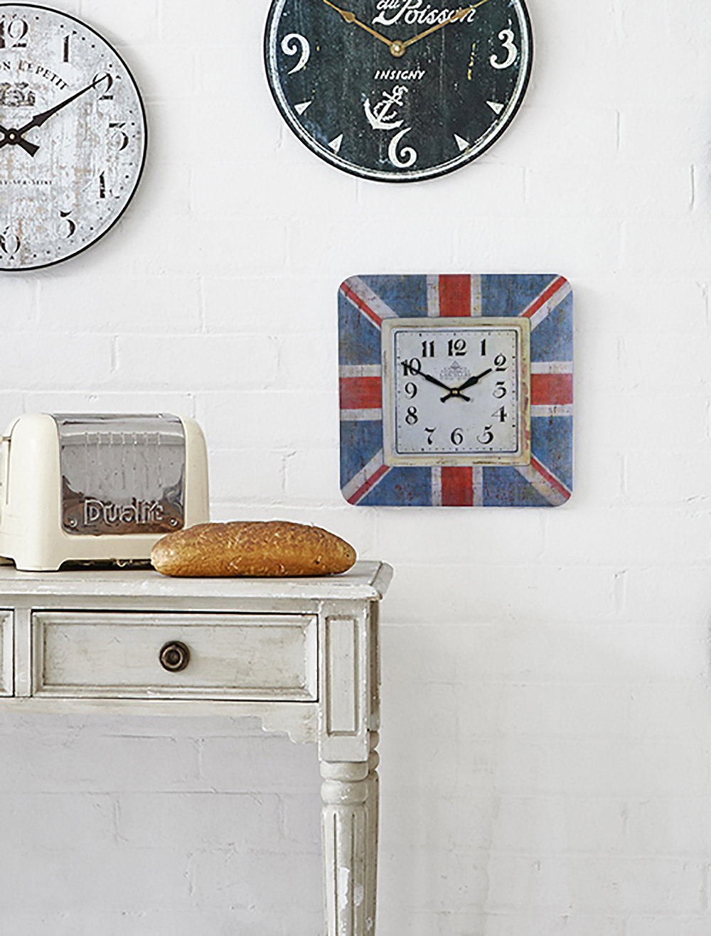 Roger Lascelles Clocks Square Tin Wall Clock, Union Jack Design - 31cm ...