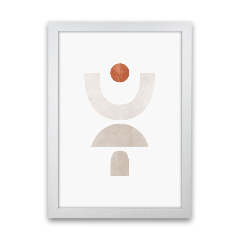 Abstract Geometric No 1 - Print, 46cm H x 34cm W x 3cm D, White Framed