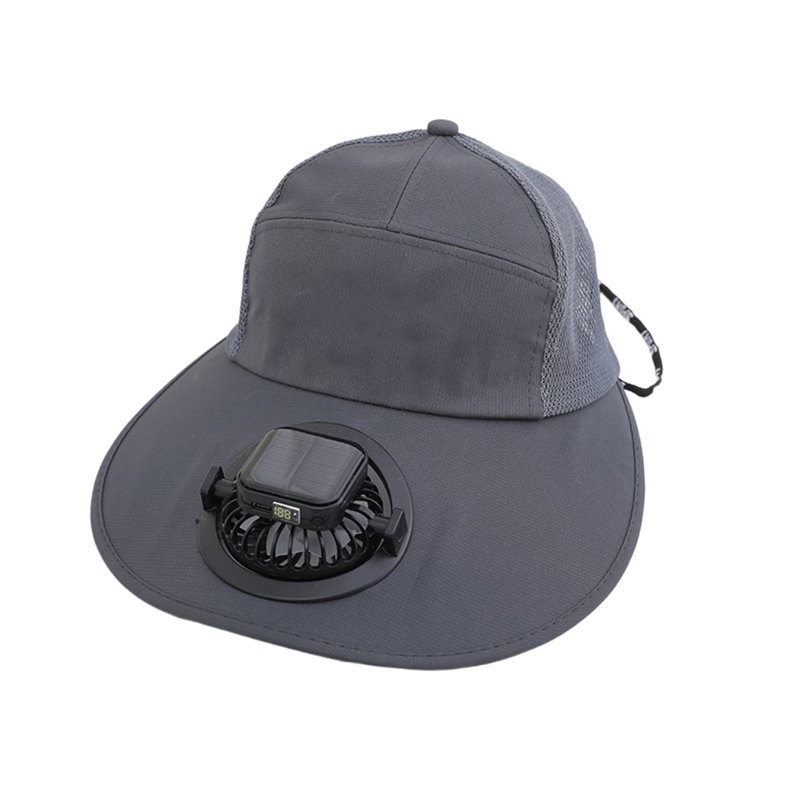 Chapeau de ventilateur solaire Kondieu, Dark Gray