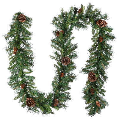 9ft. Pine Cone Garland with Clear Lights