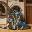 Tapis botanique brun lavable à la machine-960847377