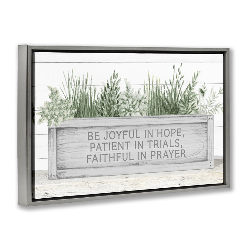 Cadre flottant Be Joyful Flower Box, design par Janice Gaynor, H 21 po x l 31 po, Cadre flottant gris lustré