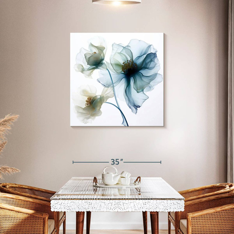 Harnek translucide fleurs de pavot bleues I, H 36 po x l 36 po