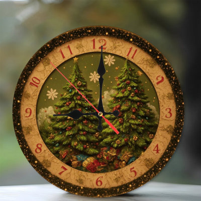 Horloge avec paysage d'hiver