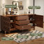 Buffet en bois massif brun noisette