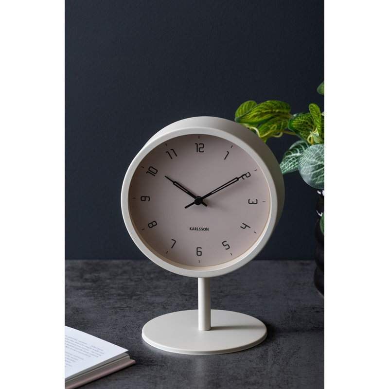Tischuhr Stark Eisen Analogue Quartz Movement / Crystal Tabletop Clock, Warm grey