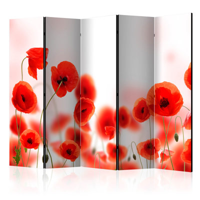 Gyarsi 225 cm W x 172 cm H 5 - Panel Solid Wood Folding Room Divider