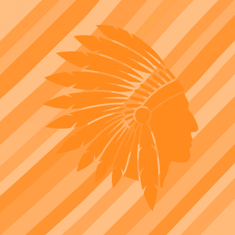 Tapis de bain Native American, L 24 po x L 17 po, Orange moyen / orange clair