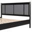 Très grand lit en bois massif, support robuste de 600 lb, aucun sommier tapissier requis, tête de lit tapissier noire avec poignées en métal-421673950-421673944
