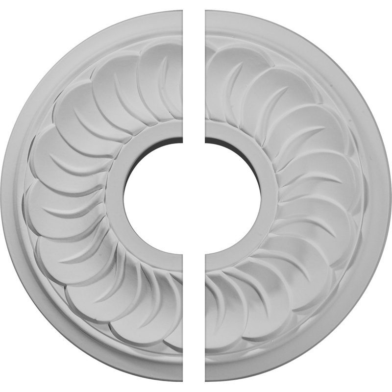 Médaillon de plafond Endthathane Blackthorne, DE 11 3/4 po x P 3 5/8 po x P 1 po (convient aux auvents jusqu'à 4 7/8 po), deux pièces, apprêté en usine