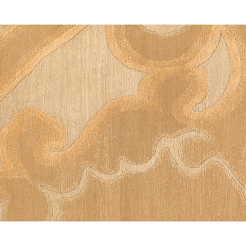 Implied Damask Area Rug in Beige/Gold/Neutral, Rectangle 9' x 12'