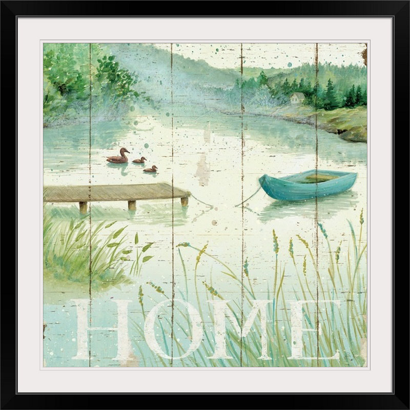 « i », reproduction d’impression brissonnet, Lakeside, Cadre noir, H 32 po x l 32 po x P 1 po
