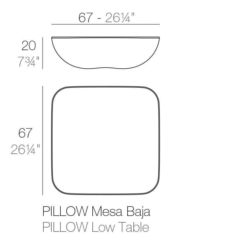 Pillow Plastic Coffee Table, Ice